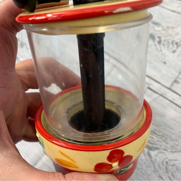 Vintage Rupi 1980 Spain Red Floral Garlic Grator & Zestor with matching plate - Picture 12 of 14